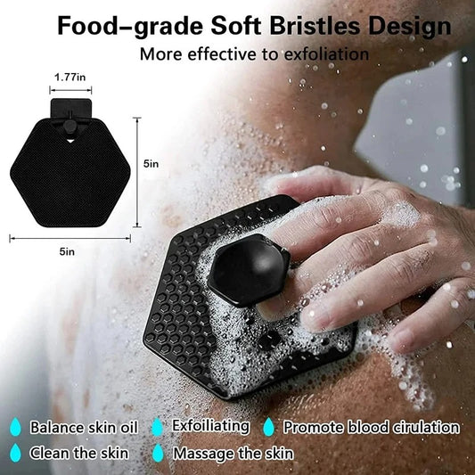 Soft Silicone Body Scrubber Handheld Shower Cleansing Brush Gentle Face Body Exfoliating and Massage for All Kinds of Skin